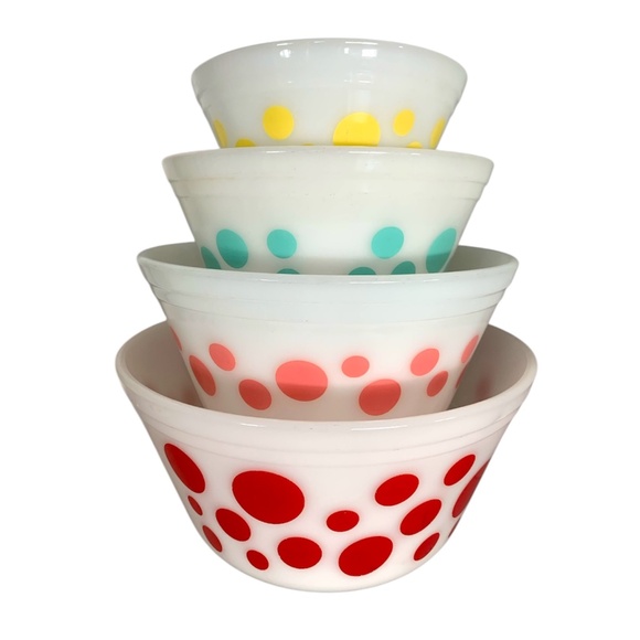 Federal glass Other - Vintage Federal Glass Candy Polka Dot Bowl Set